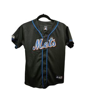 Vintage Johan Santana black Mets Jersey from Majestic, youth size m